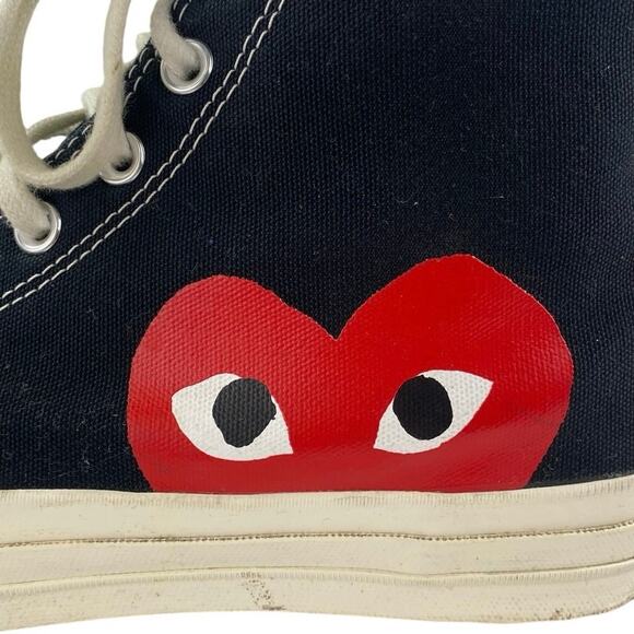 Converse Chuck Taylor x Comme des Garcons Play Womens Black High Top Sneakers 13 - Picture 5 of 6